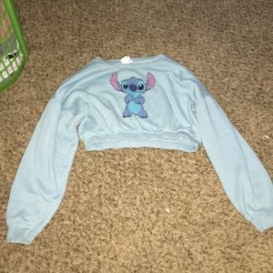 Disney stich cropped hoodie